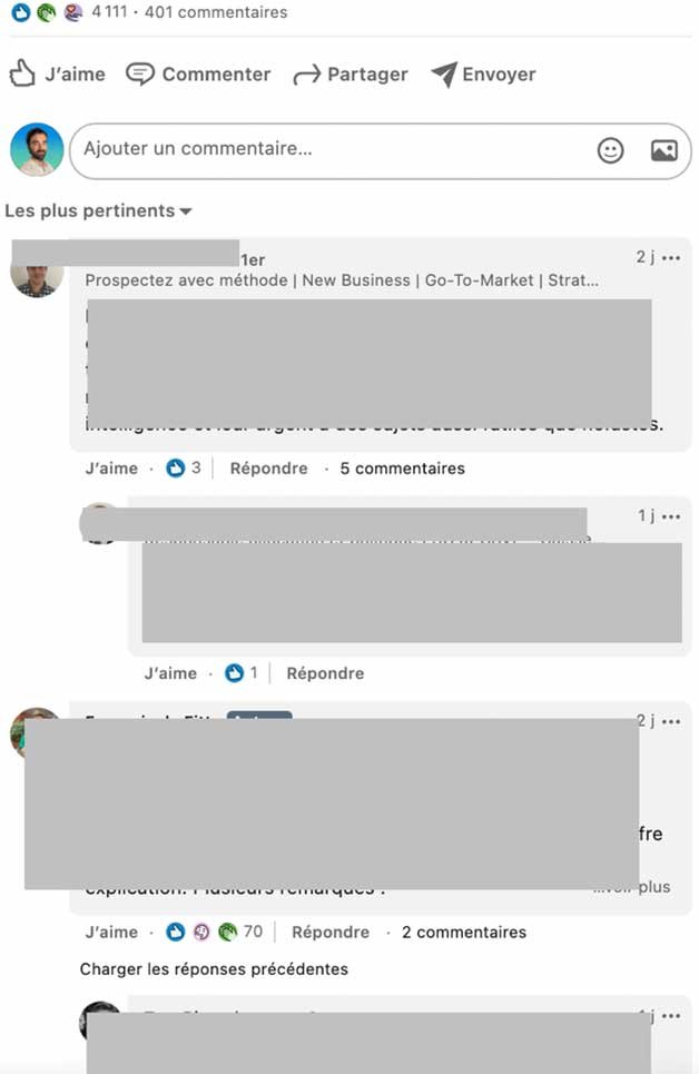 Regarder les commentaires LinkedIn de ses concurrents