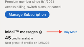 Acheter plus de crédit InMails LinkedIn
