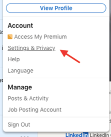 Paramètres et confidentialité LinkedIn