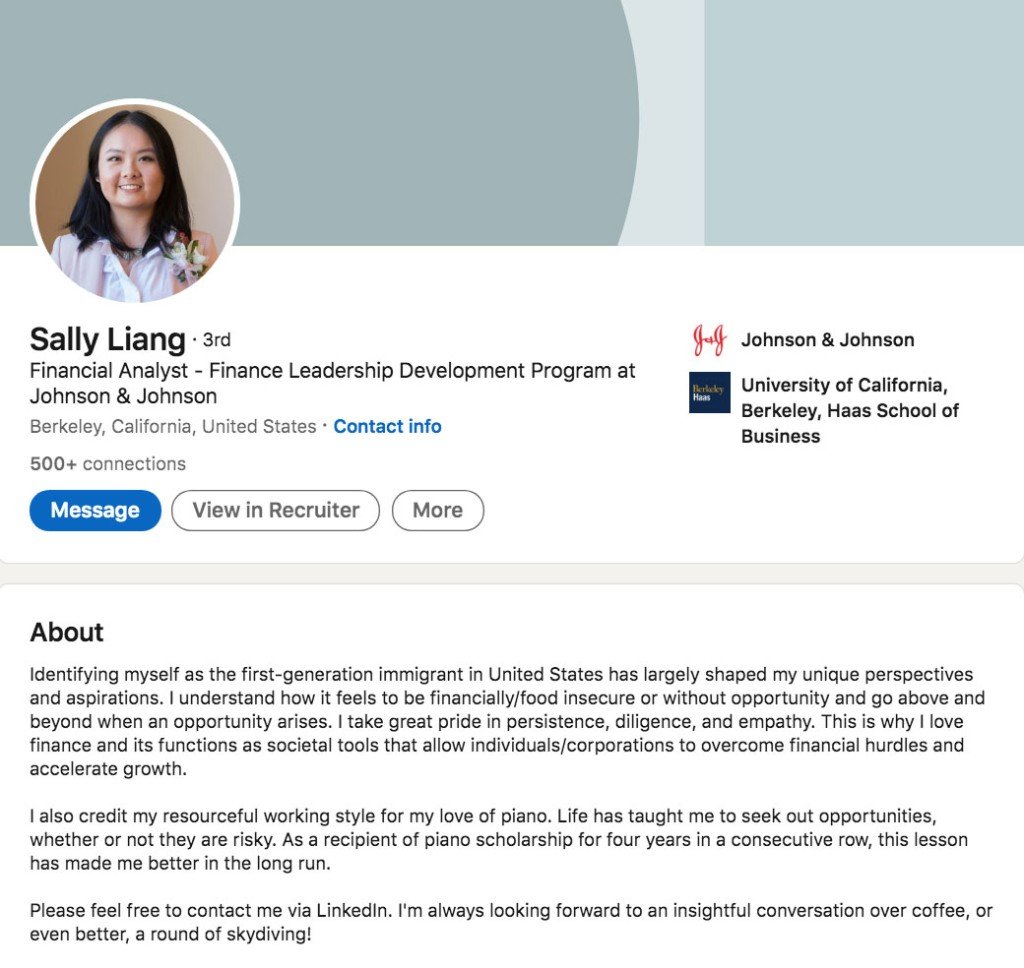 Sally Liang Linkedin